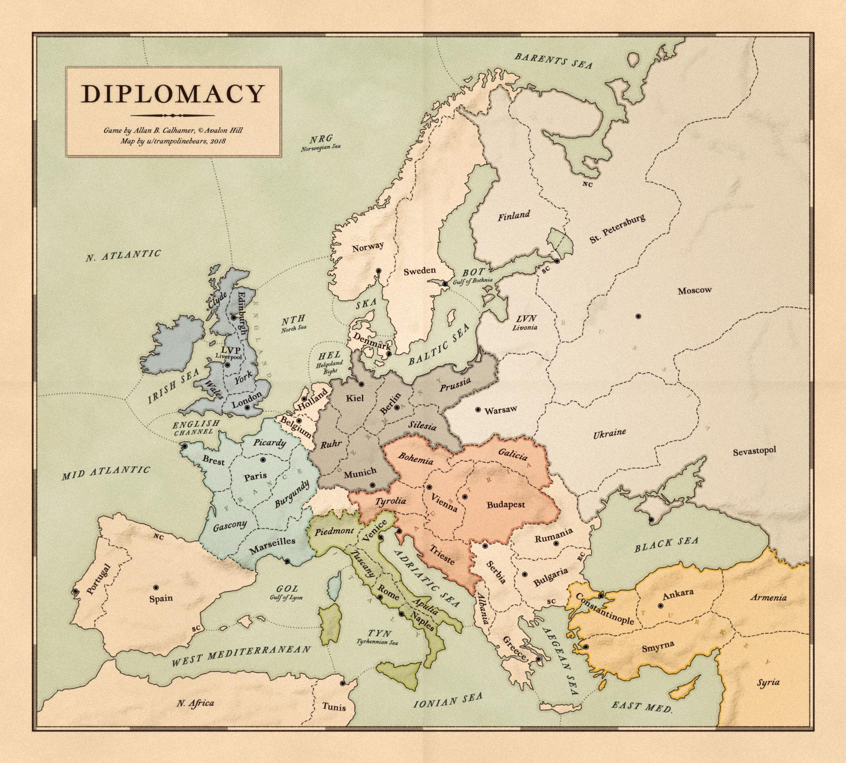 Diplomacy board map